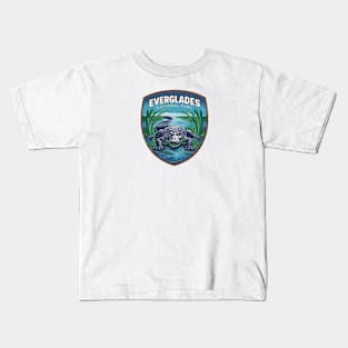 Everglades National Park Alligator Emblem Kids T-Shirt